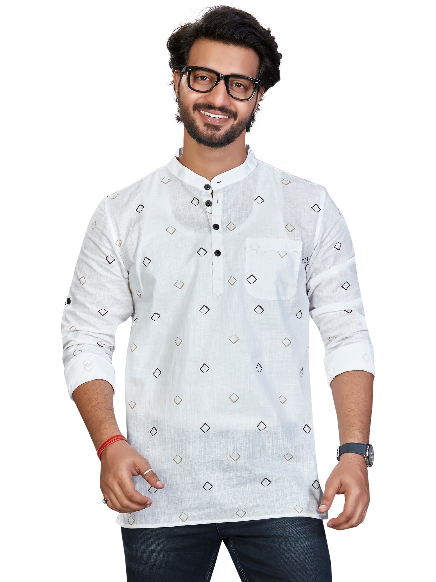 white Cotton Solid Kurtas Short Kurta | DesiQlo 3