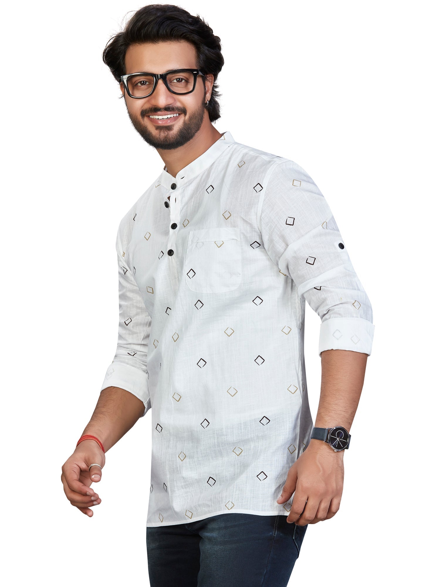white Cotton Solid Kurtas Short Kurta | DesiQlo 3