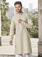 Cotton Kurta for Men - Beige | KPREKHBE38