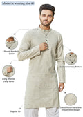 Cotton Kurta for Men - Grey | KPREKHOL38