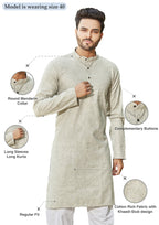 Cotton Kurta for Men - Grey | KPREKHOL38