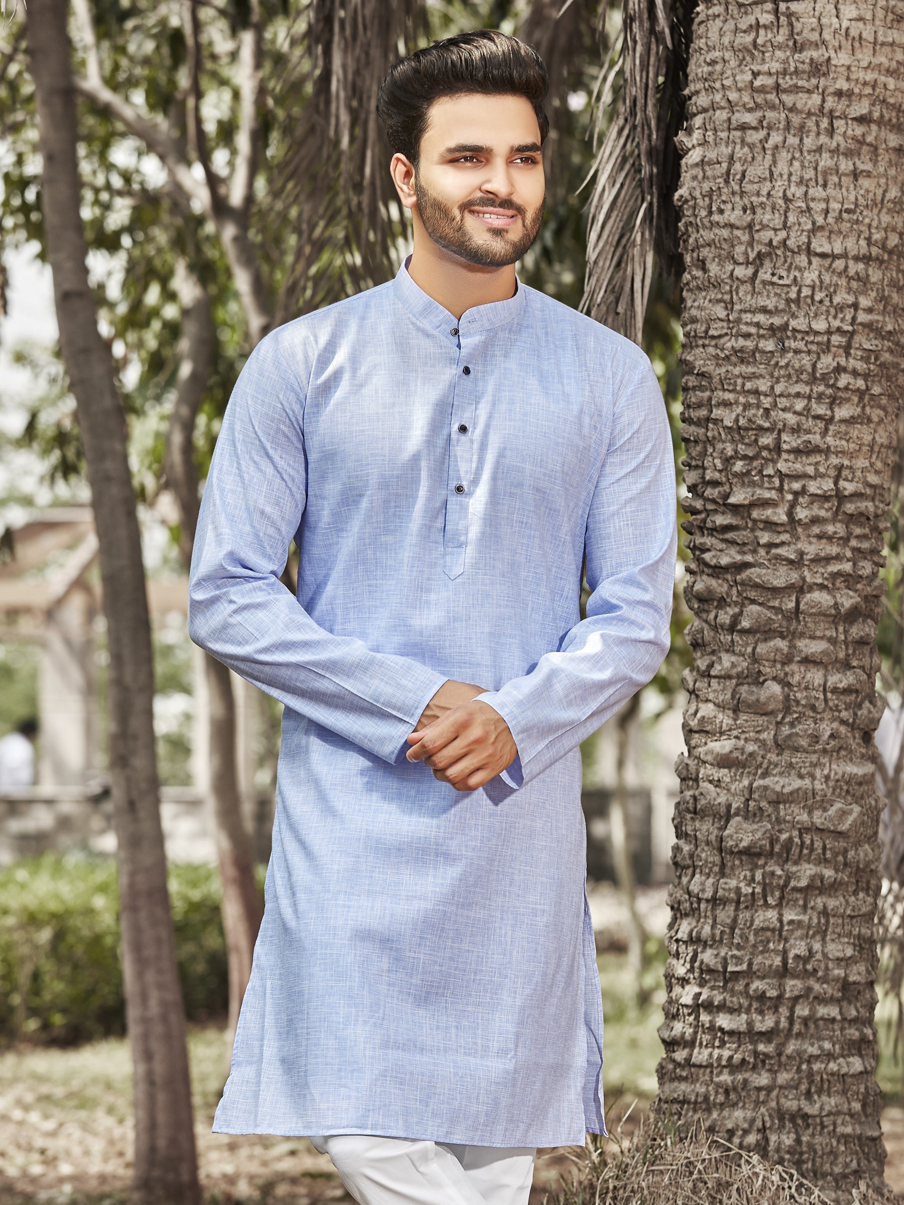 Cotton Kurta for Men - Blue | KPRESLBLU3