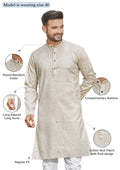 Cotton Kurta for Men - Beige | KPRESLBE38
