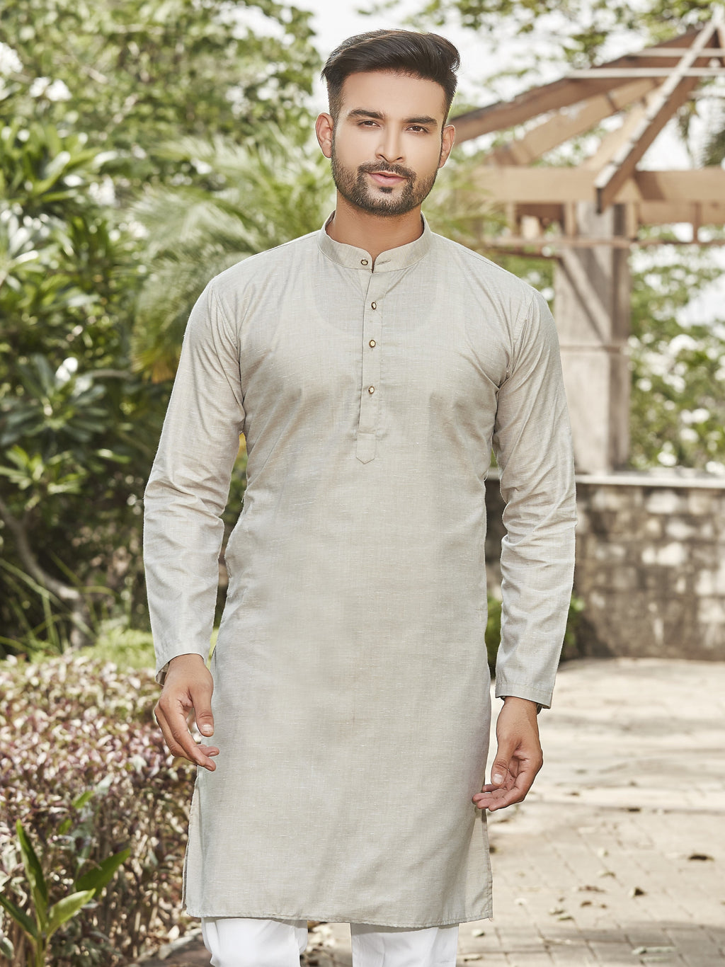 Cotton Kurta for Men - Beige | KPSGSLBE38