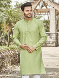 Cotton Kurta for Men - Green | KPSGSLGRN3