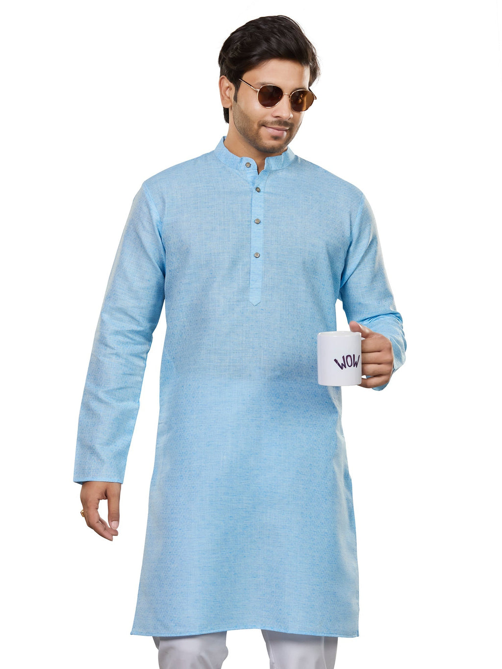 Cotton Kurta for Men - Blue | KUSRJQSKY3