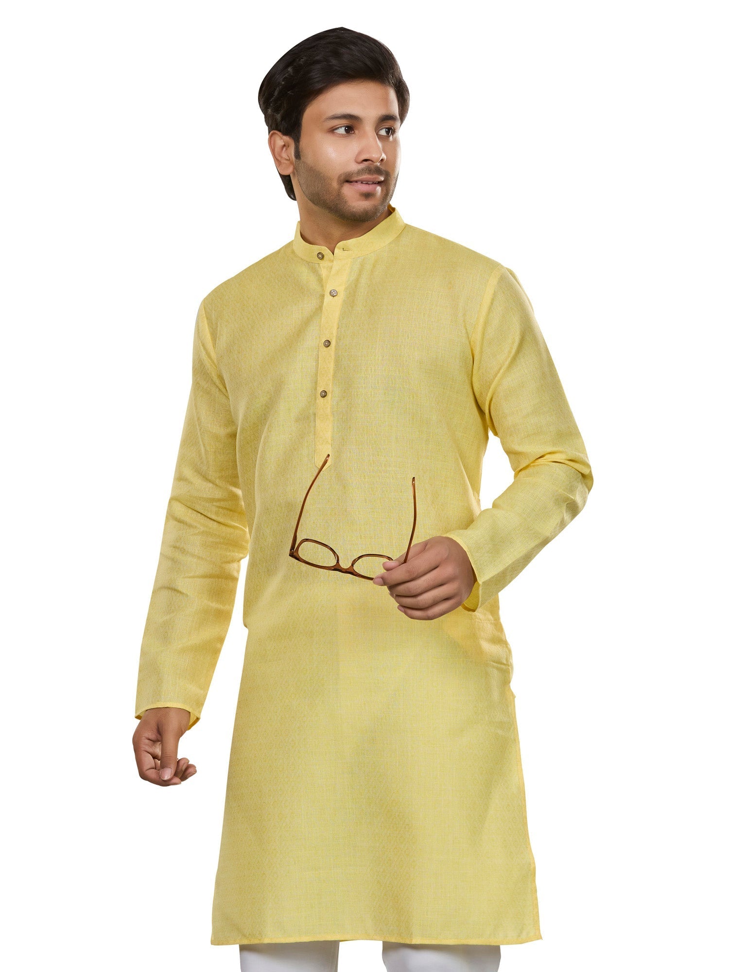 Cotton Kurta for Men - Yellow | KUSRJQSFL3