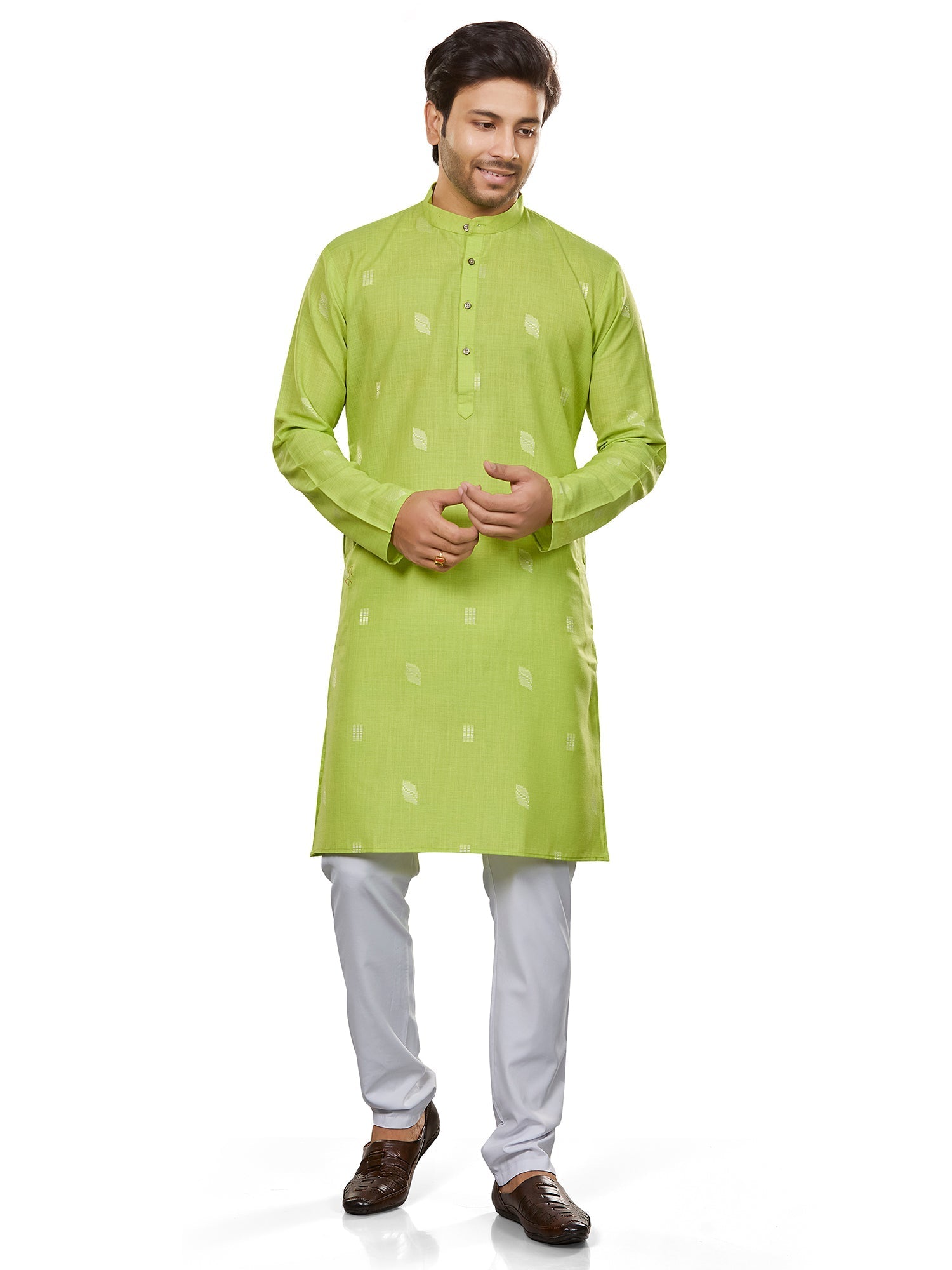Cotton Kurta for Men - Green | KUSRBUNEO3