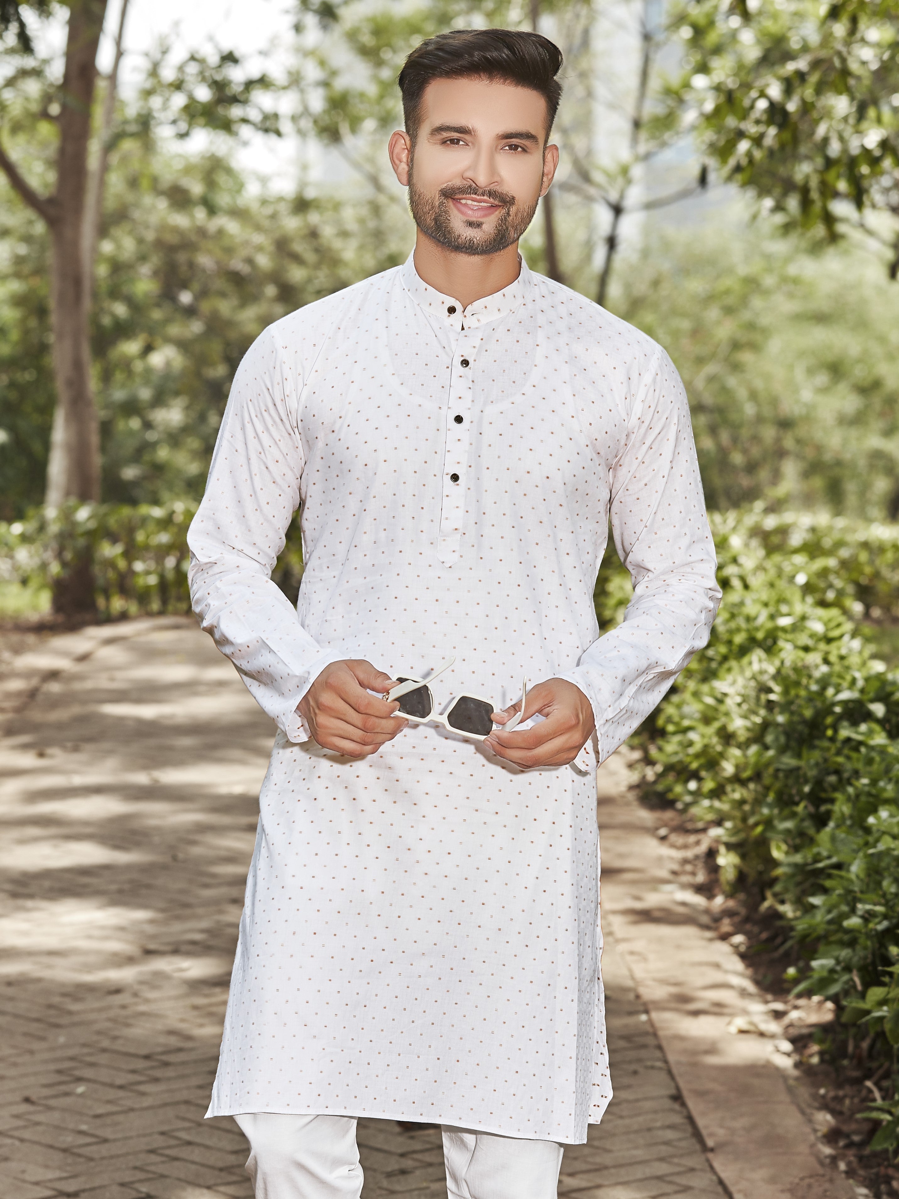 Cotton Kurta for Men - White | KPSSBUTWH3
