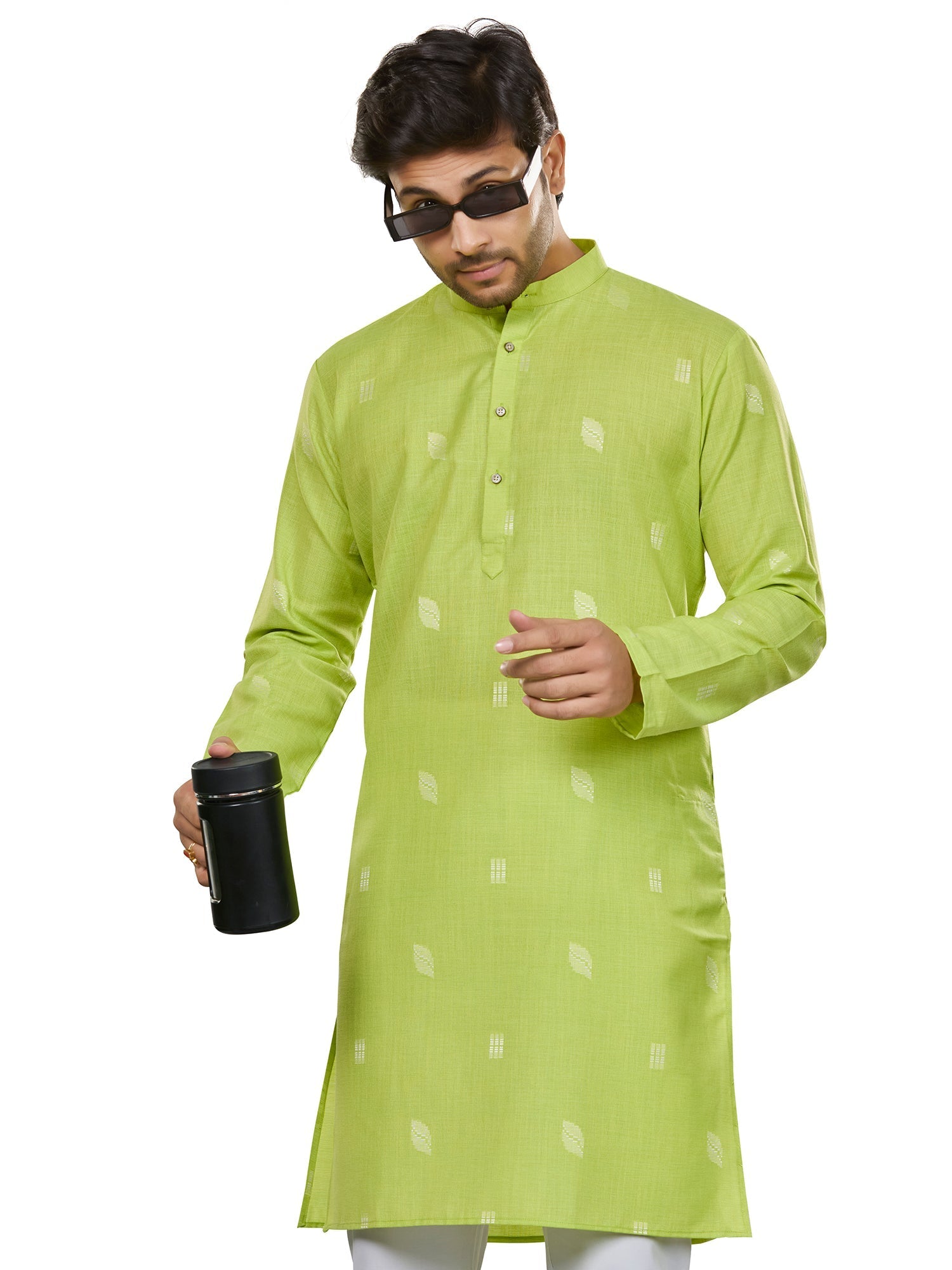 Cotton Kurta for Men - Green | KUSRBUNEO3