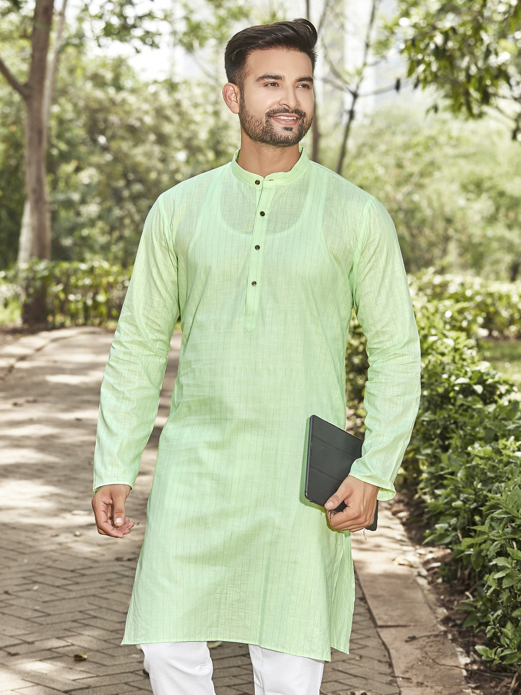 Cotton Kurta for Men - Multicolor | KPUCCLGR38