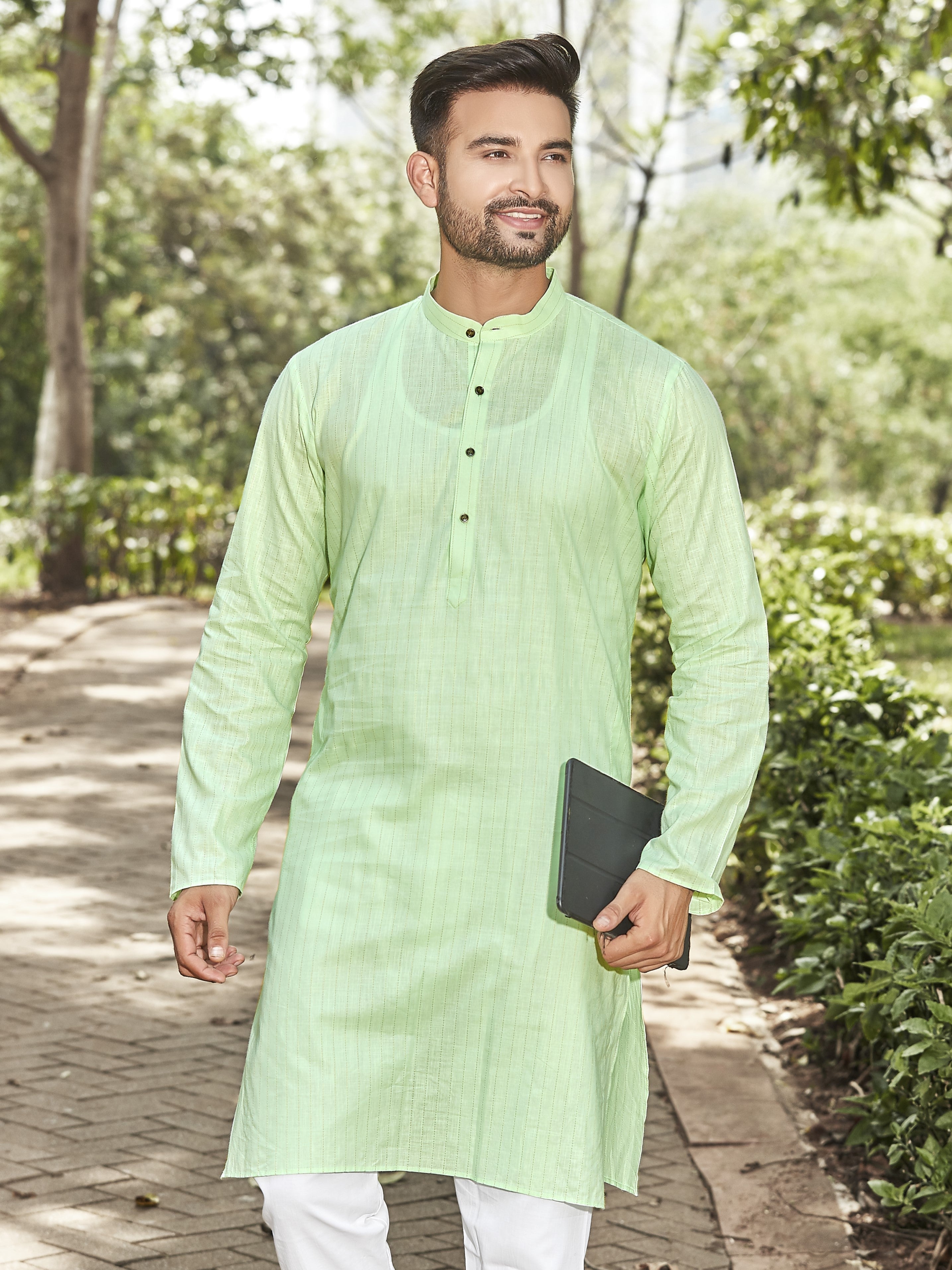 Cotton Kurta for Men - Multicolor | KPUCCLGR38