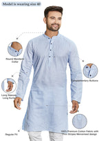 Cotton Kurta for Men - Blue | KPUCCLBU38