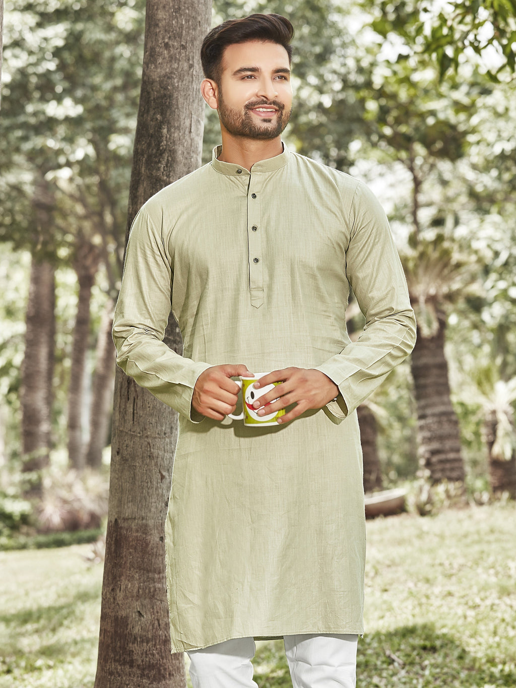 Cotton Kurta for Men - Green | KPSSHPOG38