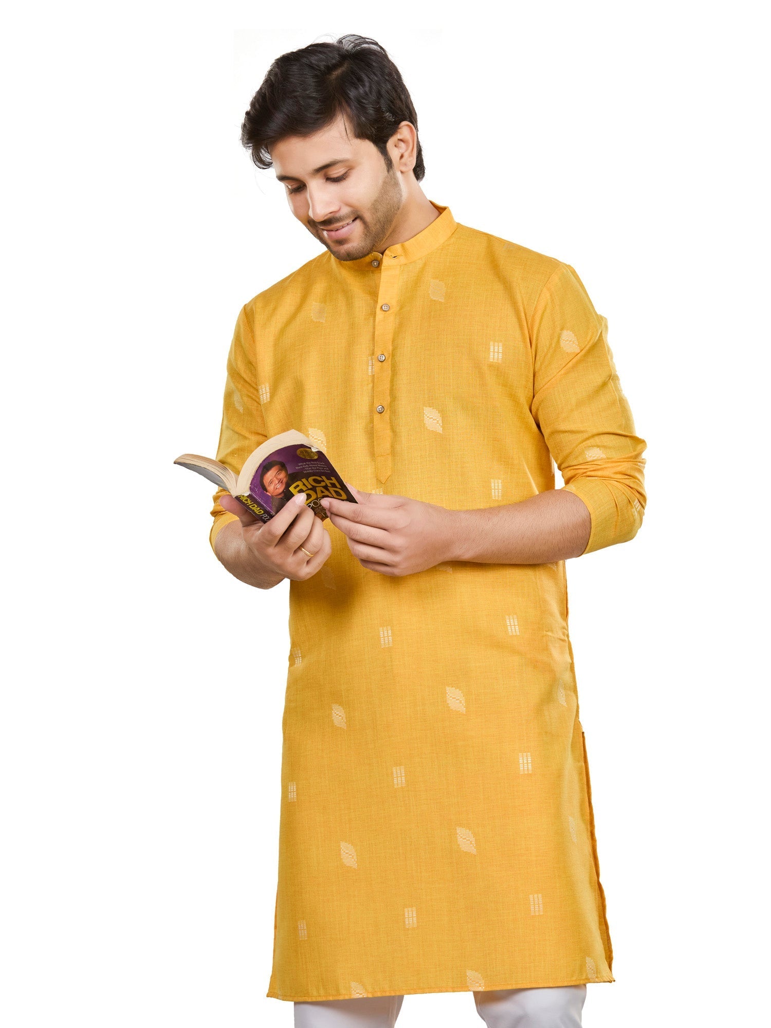 Cotton Kurta for Men - Orange | KUSRBUOR38