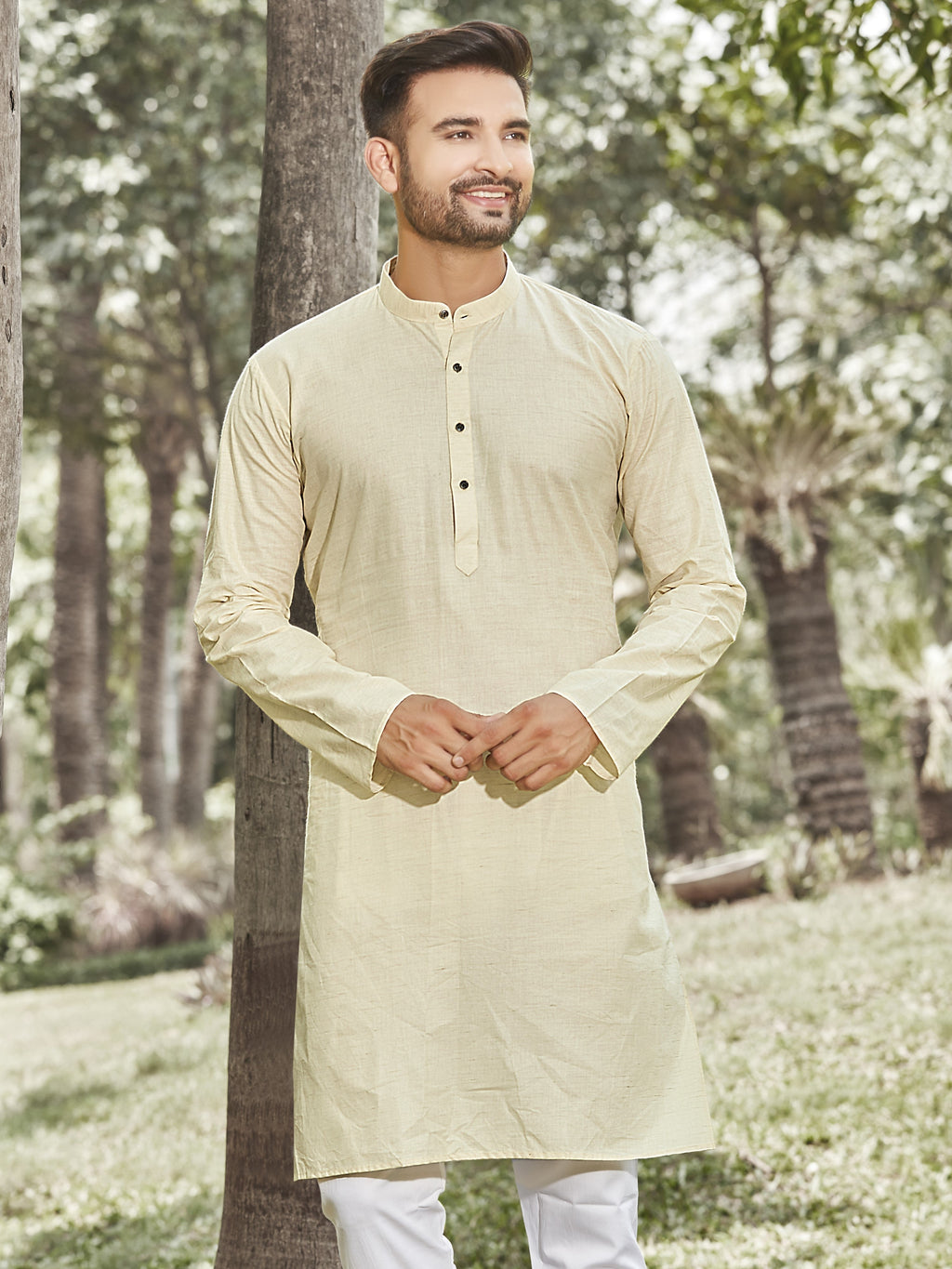 Cotton Kurta for Men - Beige | KPREPCBE38