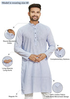 Cotton Kurta for Men - Blue | KPUCLCLGR3