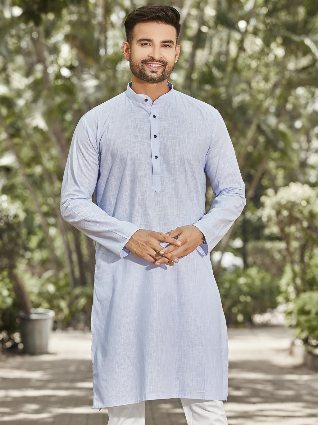Cotton Kurta for Men - Blue | KPUCLCLGR3