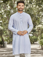 Cotton Kurta for Men - Blue | KPUCLCLGR3