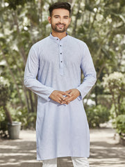 Cotton Kurta for Men - Blue | KPUCLCLGR3