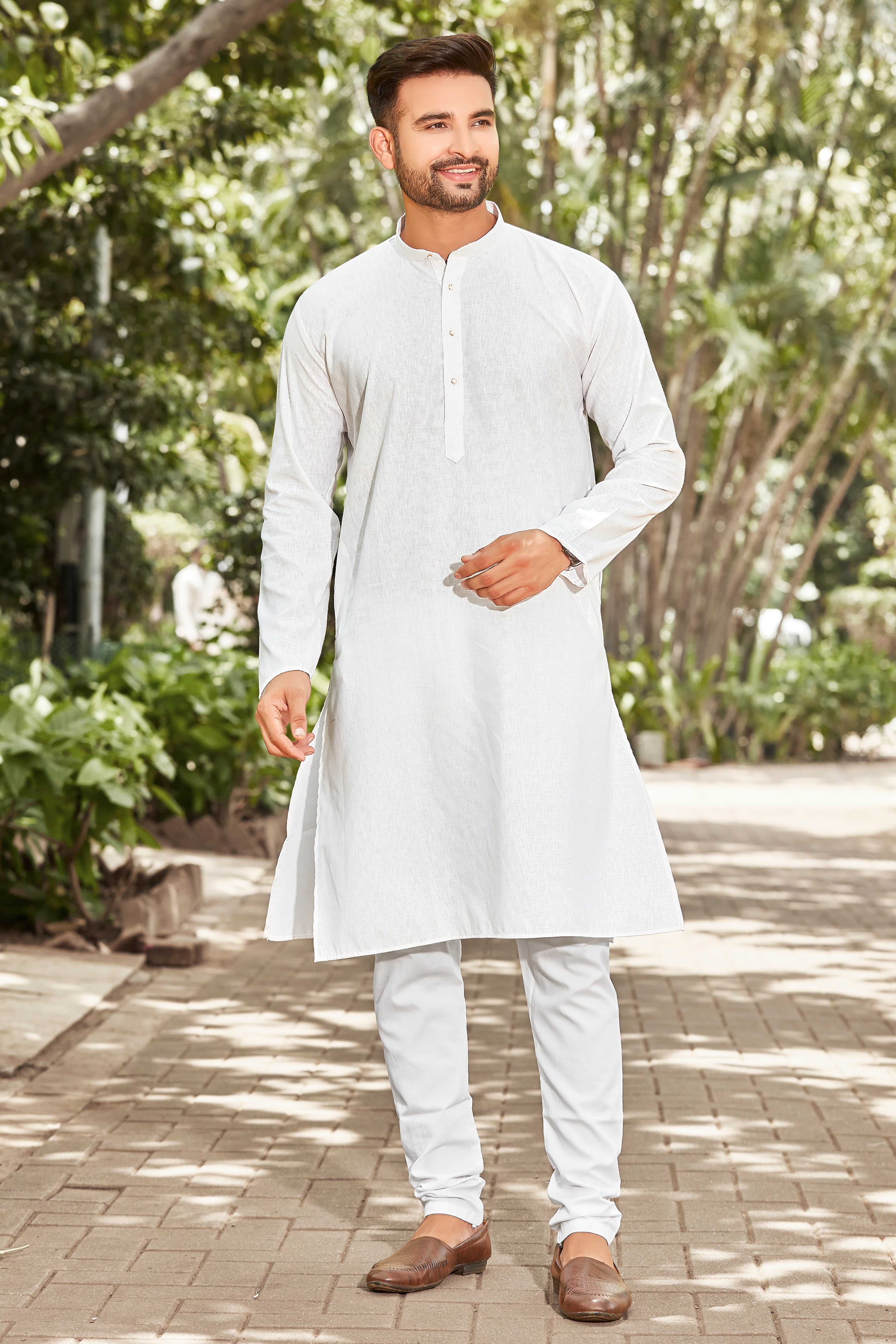 Cotton Kurta for Men - White | KPSRLSWH38