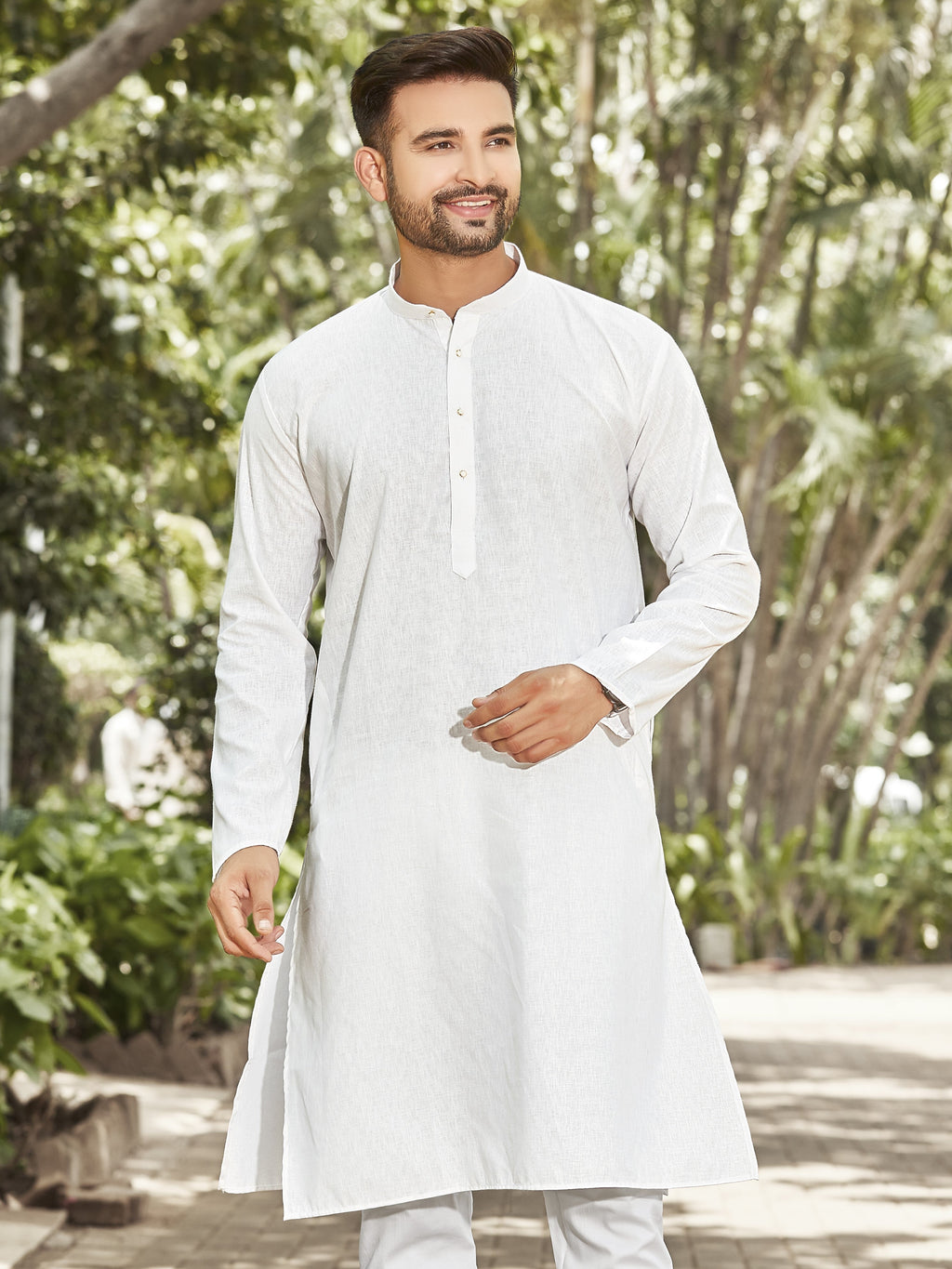 Cotton Kurta for Men - White | KPSRLSWH38