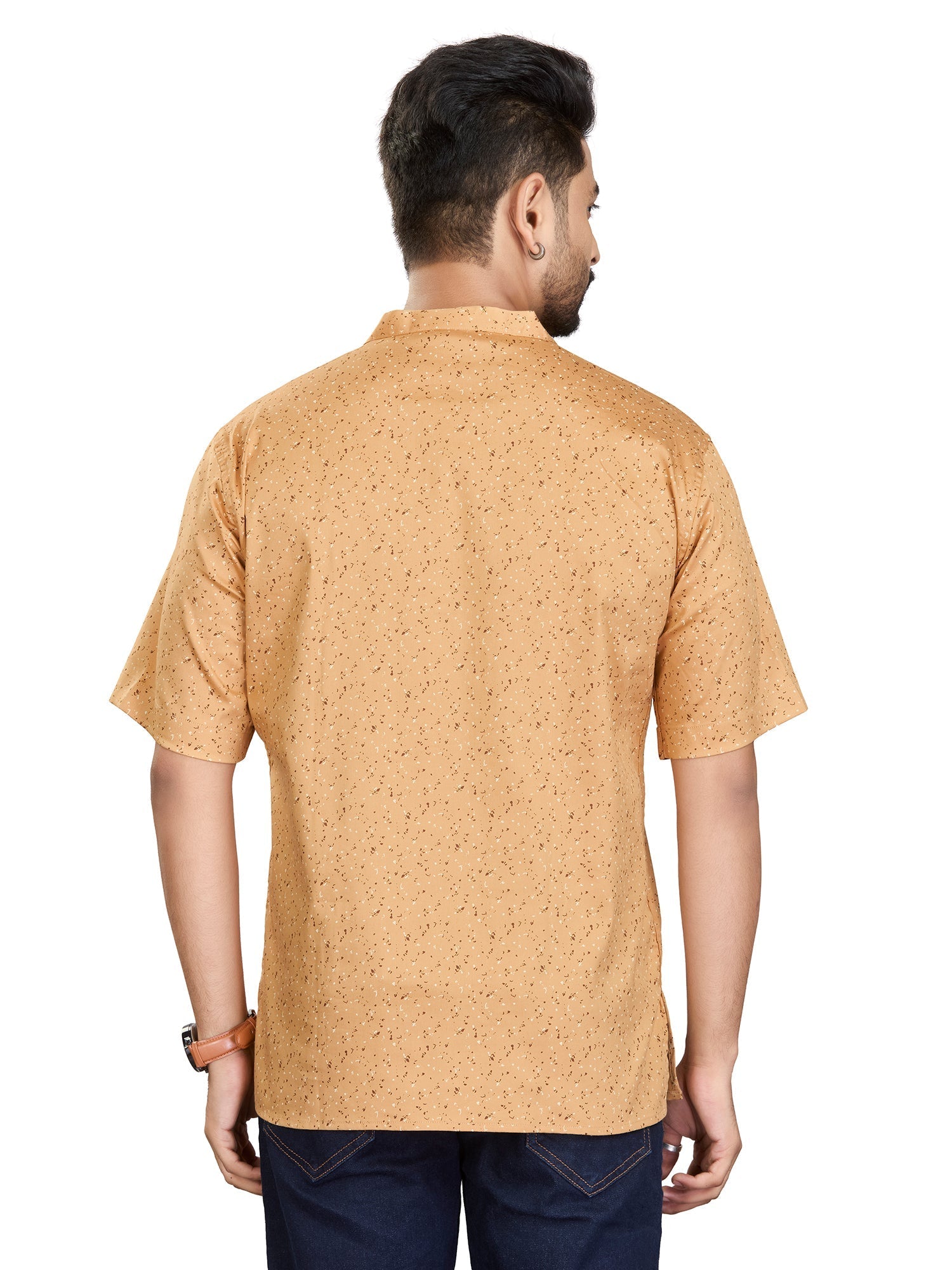 Bamboo Short Kurta Half Sleeves for Men - White | SHAVSPBE38