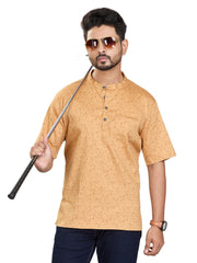 Bamboo Short Kurta for Men - White | SHAVSPBE38