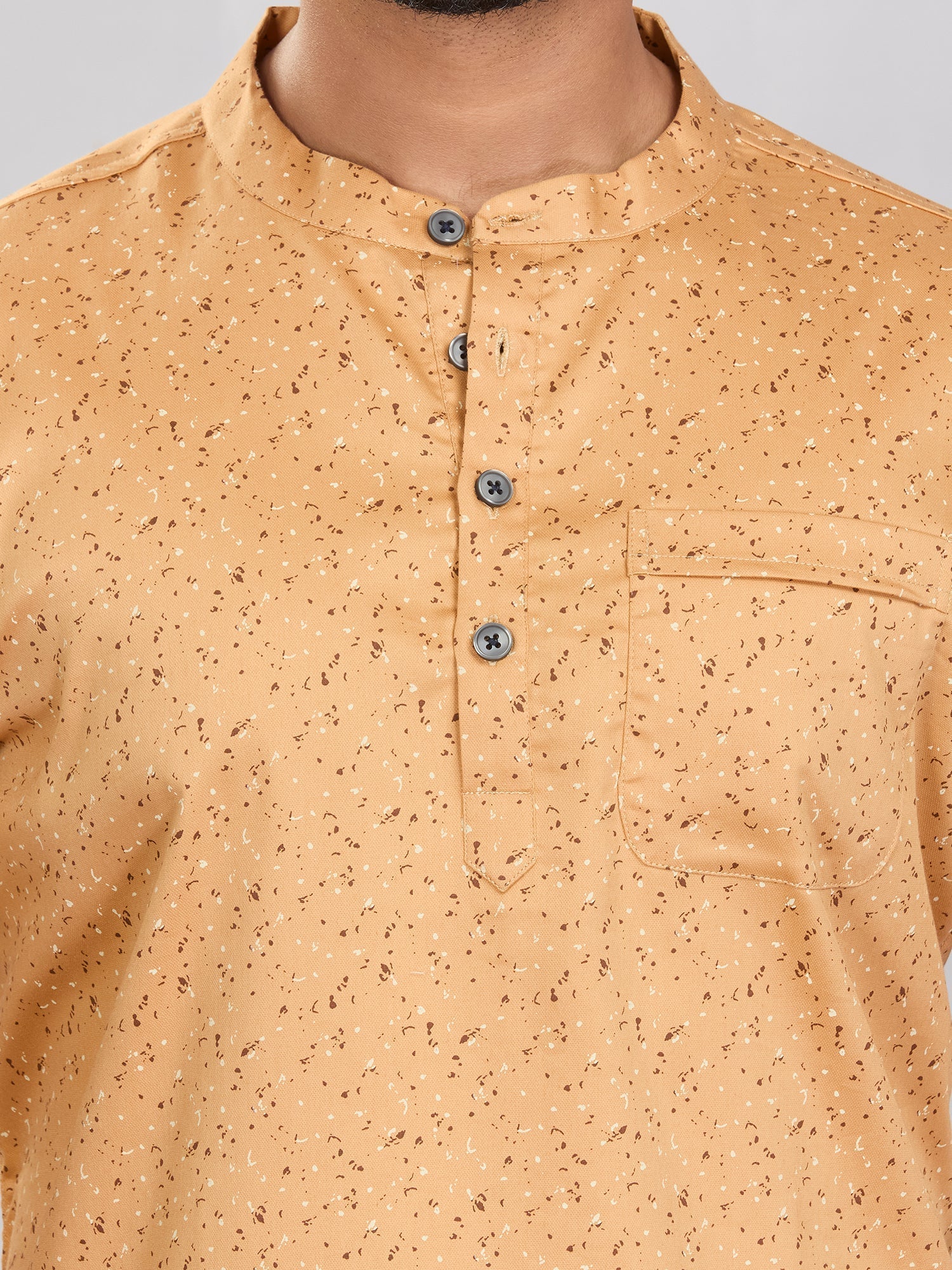 Bamboo Short Kurta for Men - White | SHAVSPBE38