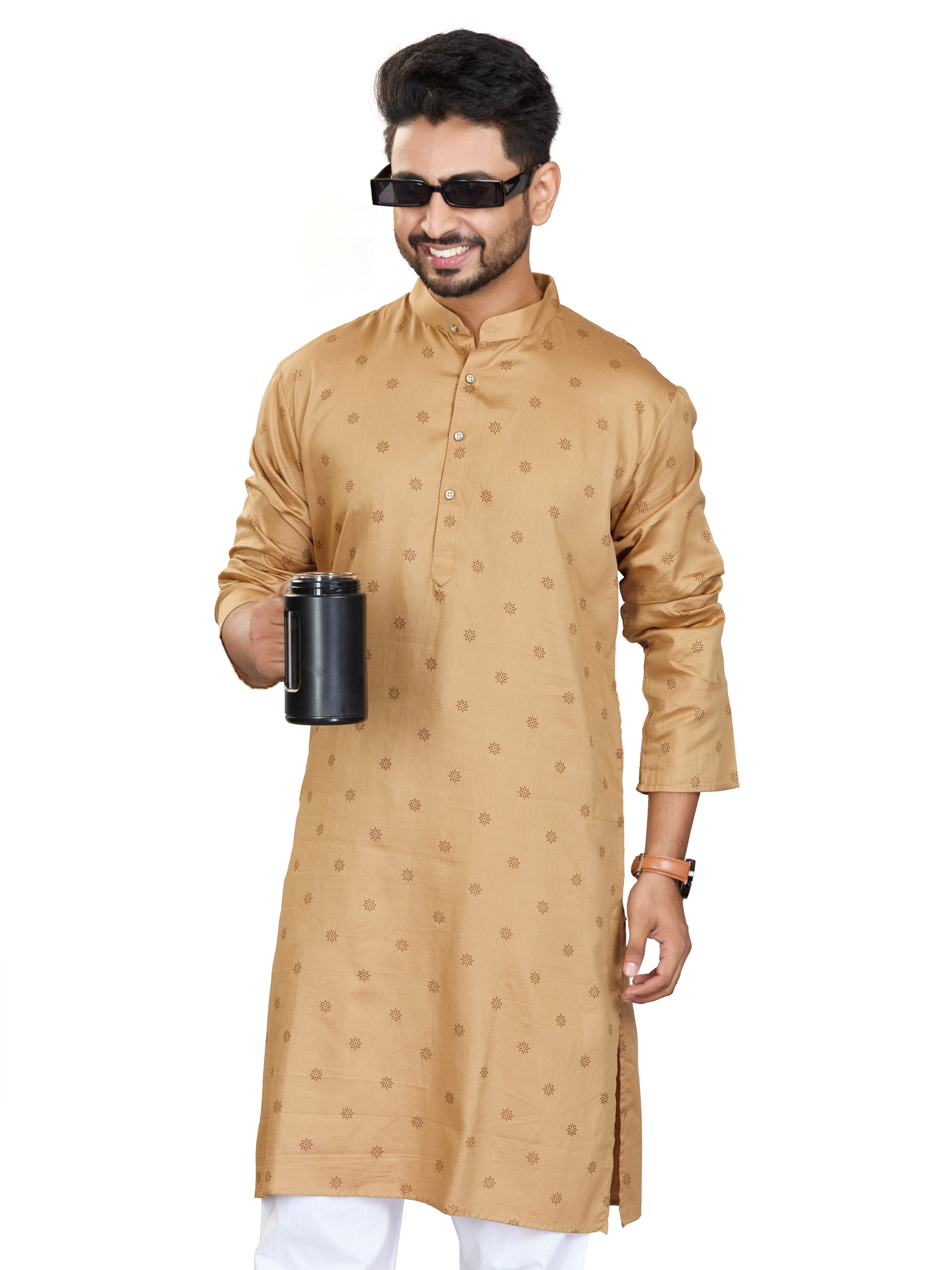 Cotton Kurta for Men - White | KUAVBUGOL3