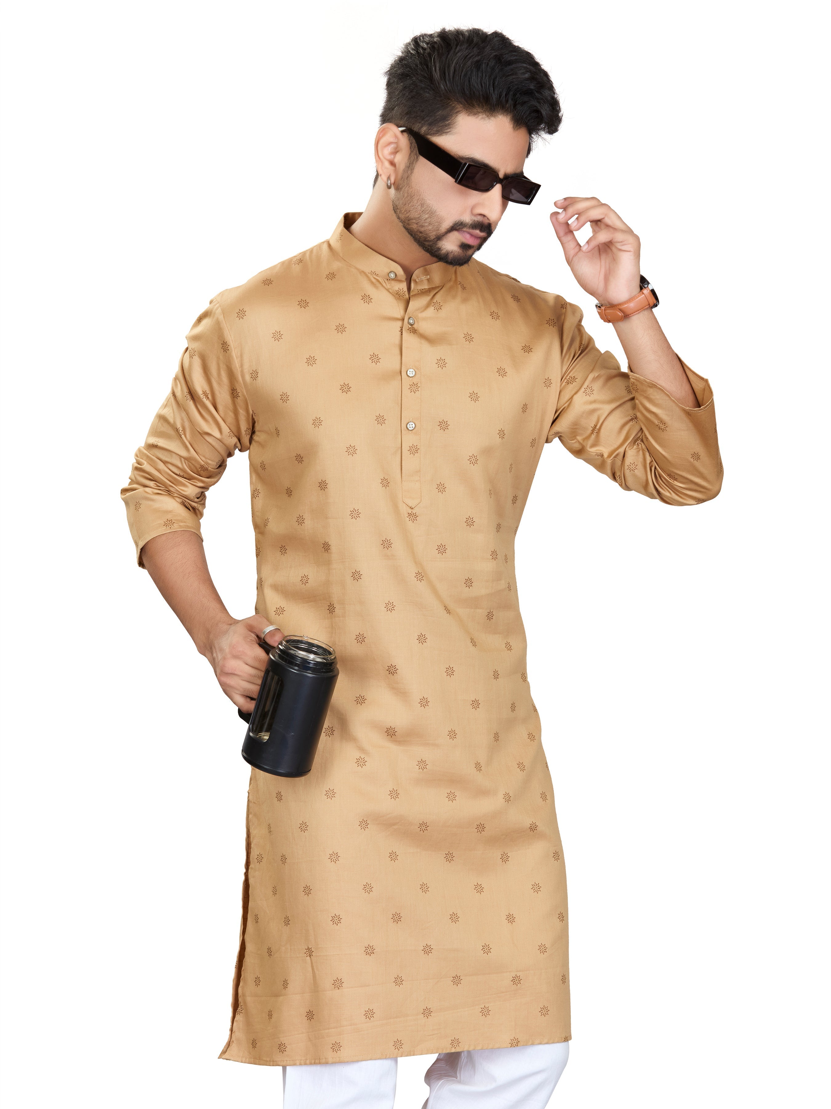 Cotton Kurta for Men - White | KUAVBUGOL3