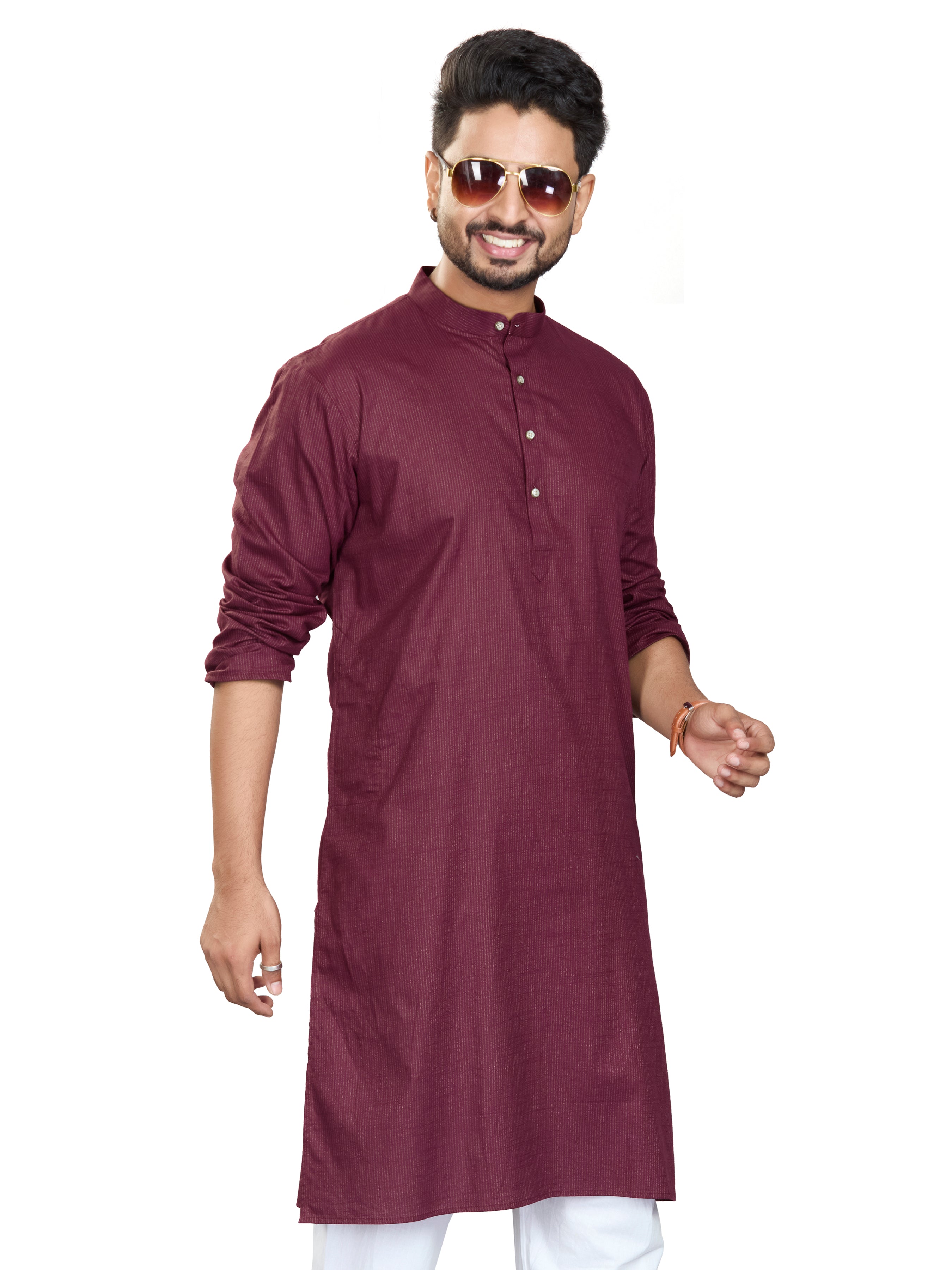 Cotton Kurta for Men - White | KUAVZSMAR3