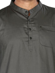 Cotton Short Kurta for Men - Grey | SKREJPGRY3
