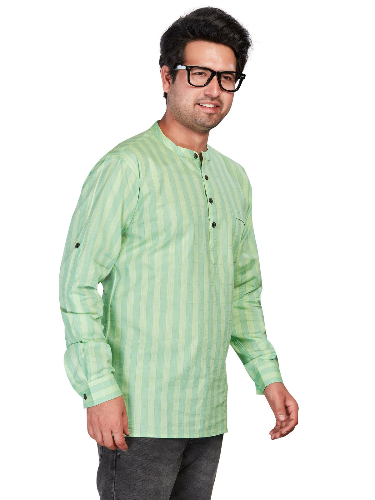 Cotton Short Kurta for Men - Multicolor | SKSRLIGRN3