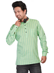 Cotton Short Kurta for Men - Multicolor | SKSRLIGRN3