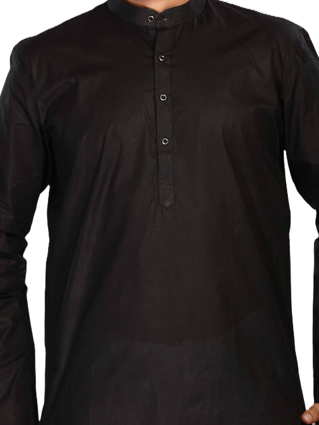 Cotton Kurta for Men - Black | KPSSHPBLK3