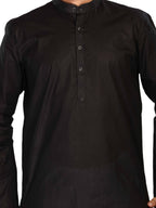 Cotton Kurta for Men - Black | KPSSHPBLK3