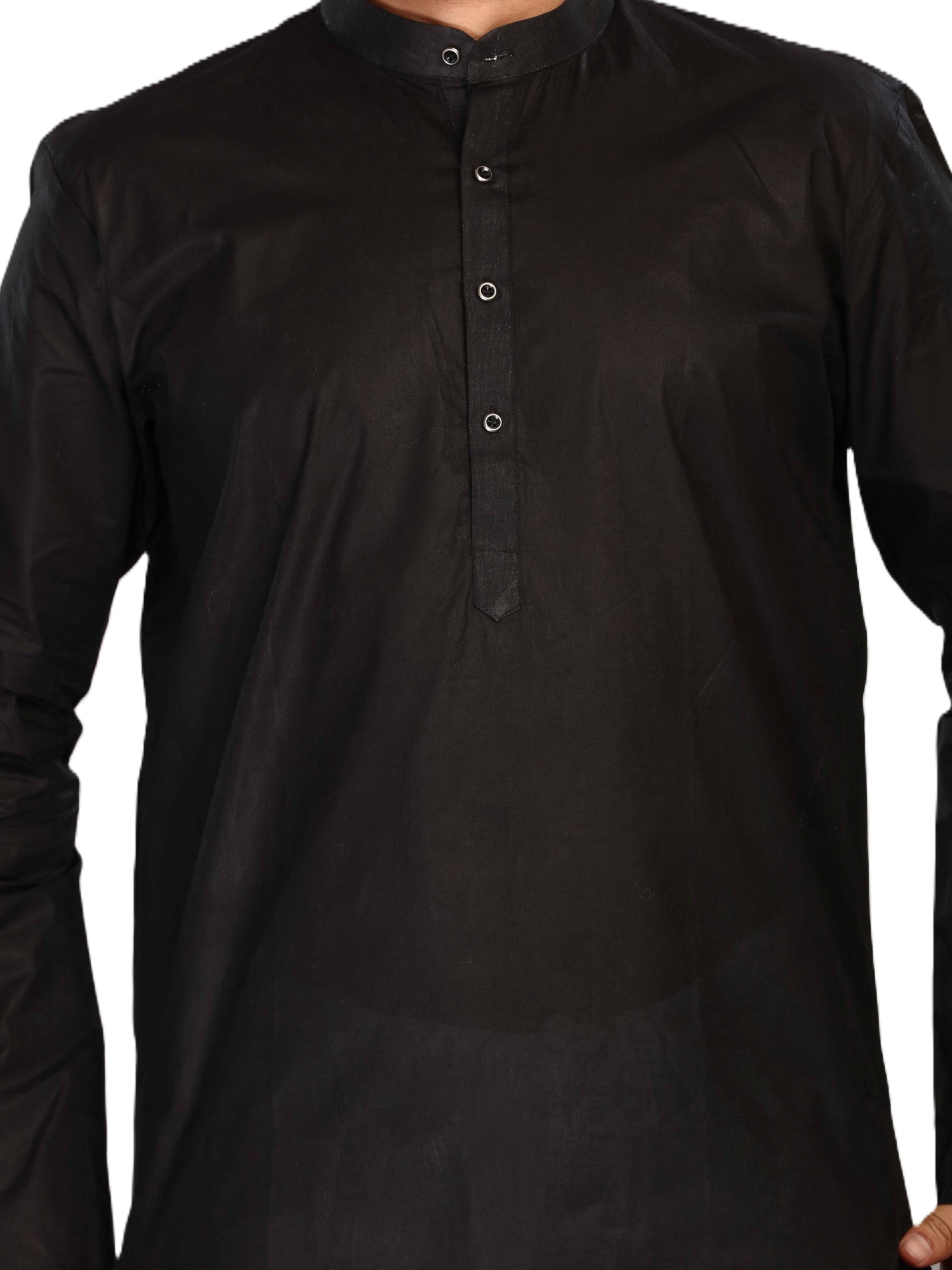 Cotton Kurta for Men - Black | KPSSHPBLK3