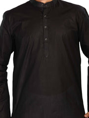 Cotton Kurta for Men - Black | KPSSHPBLK3