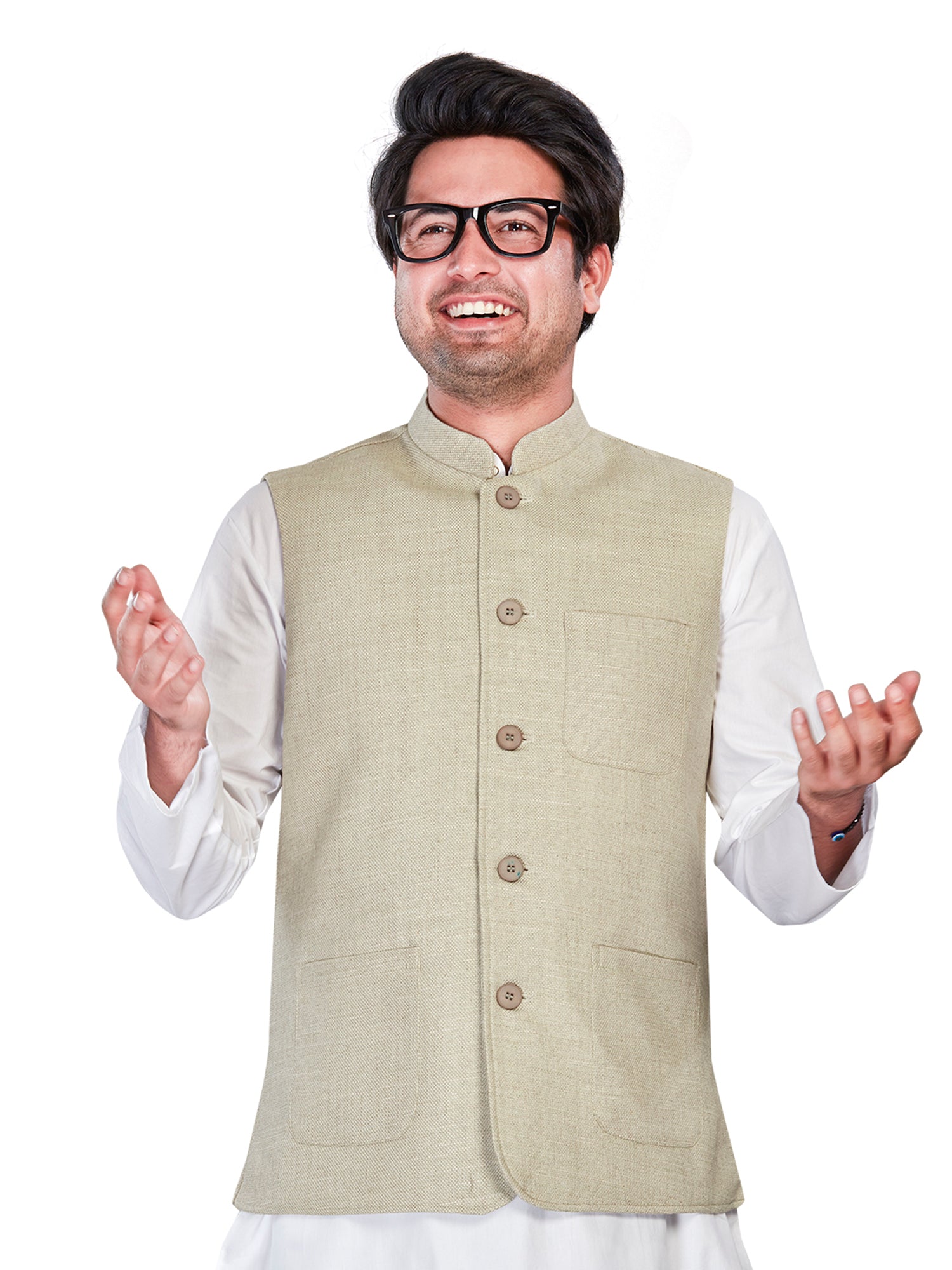 green Linen Solid Indian Wear for Men | DesiQlo India