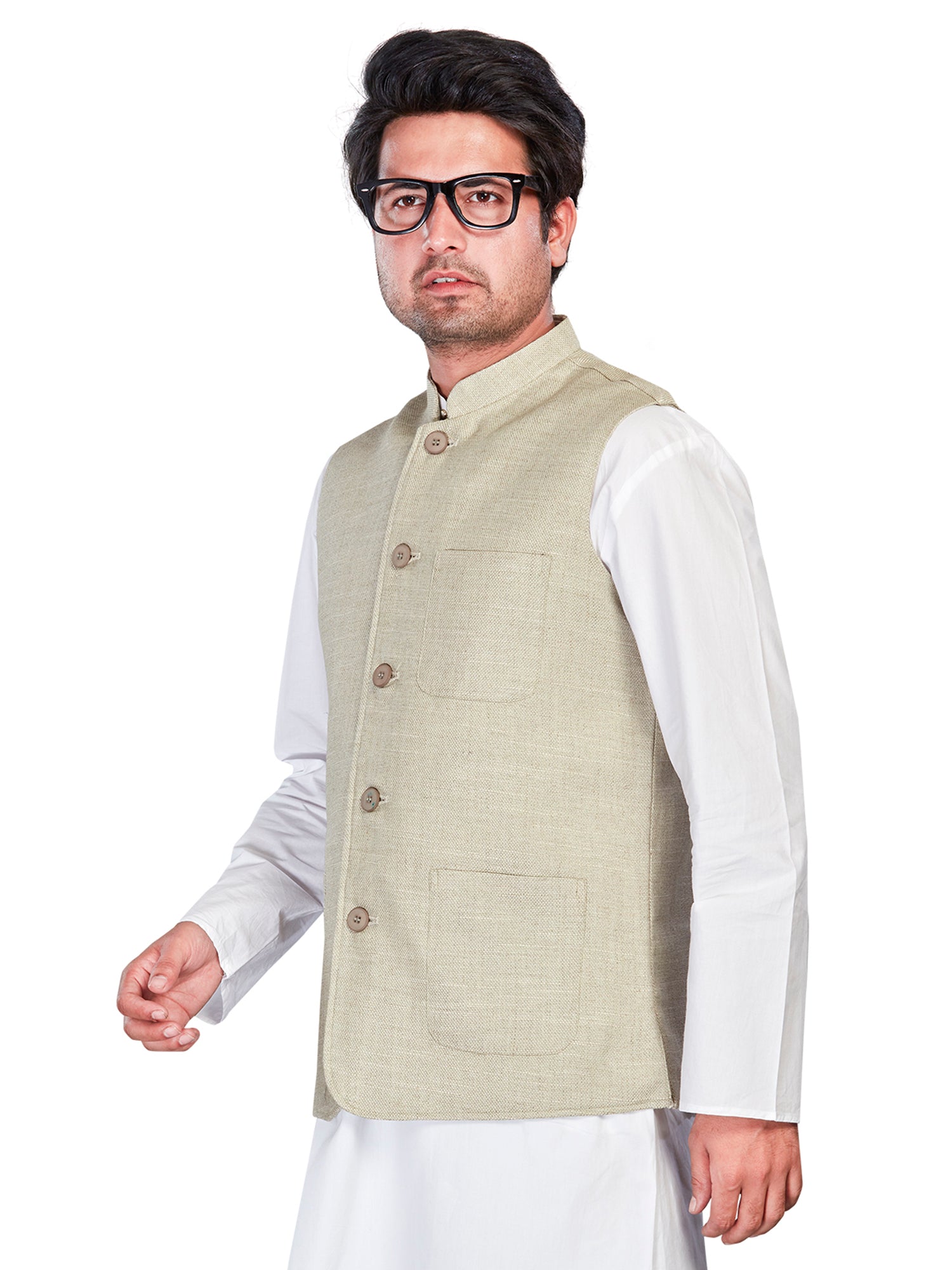 green Linen Solid Indian Wear for Men | DesiQlo India