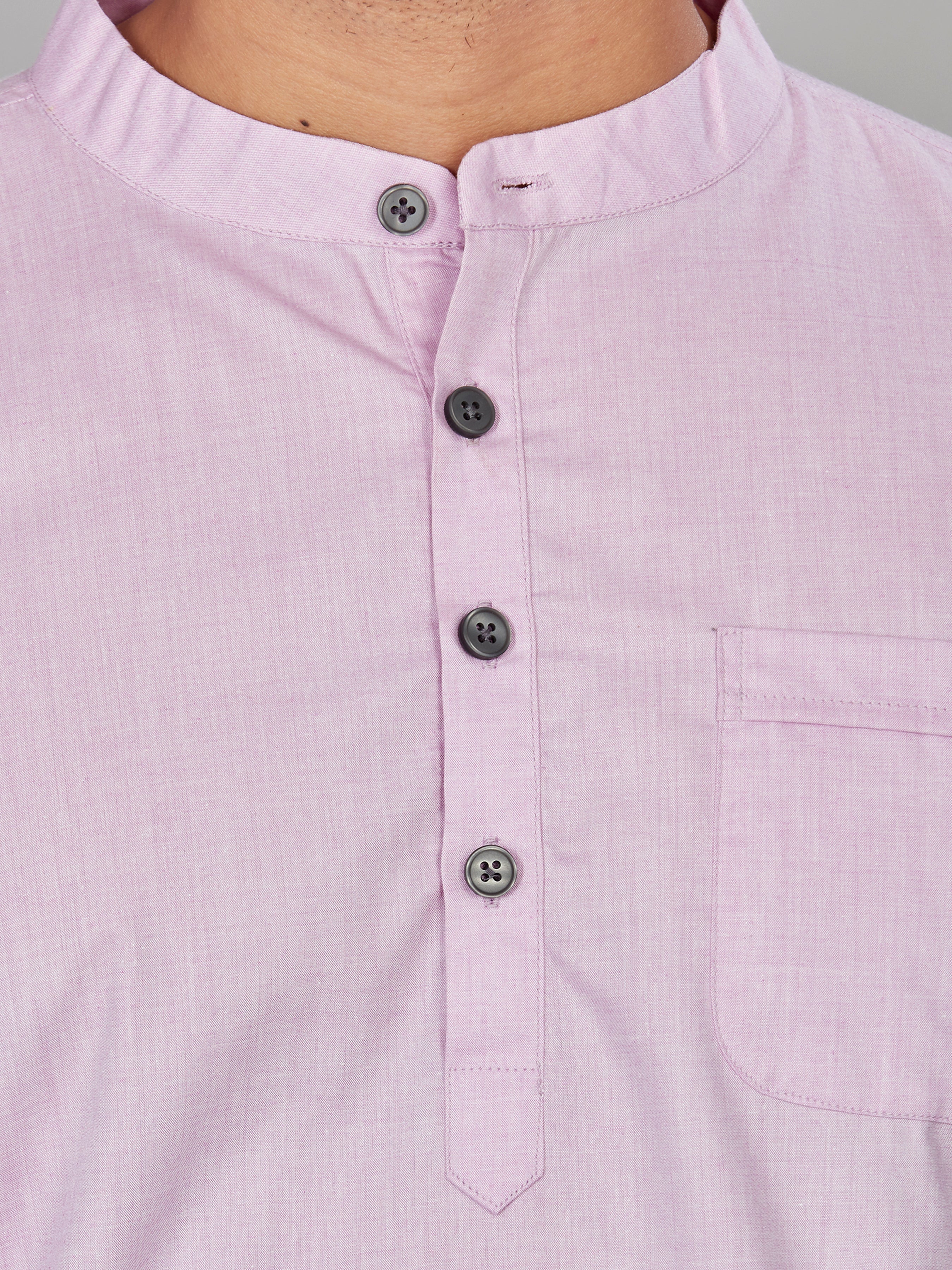 Cotton Short Kurta for Men - Purple | SKSRPLPUR3