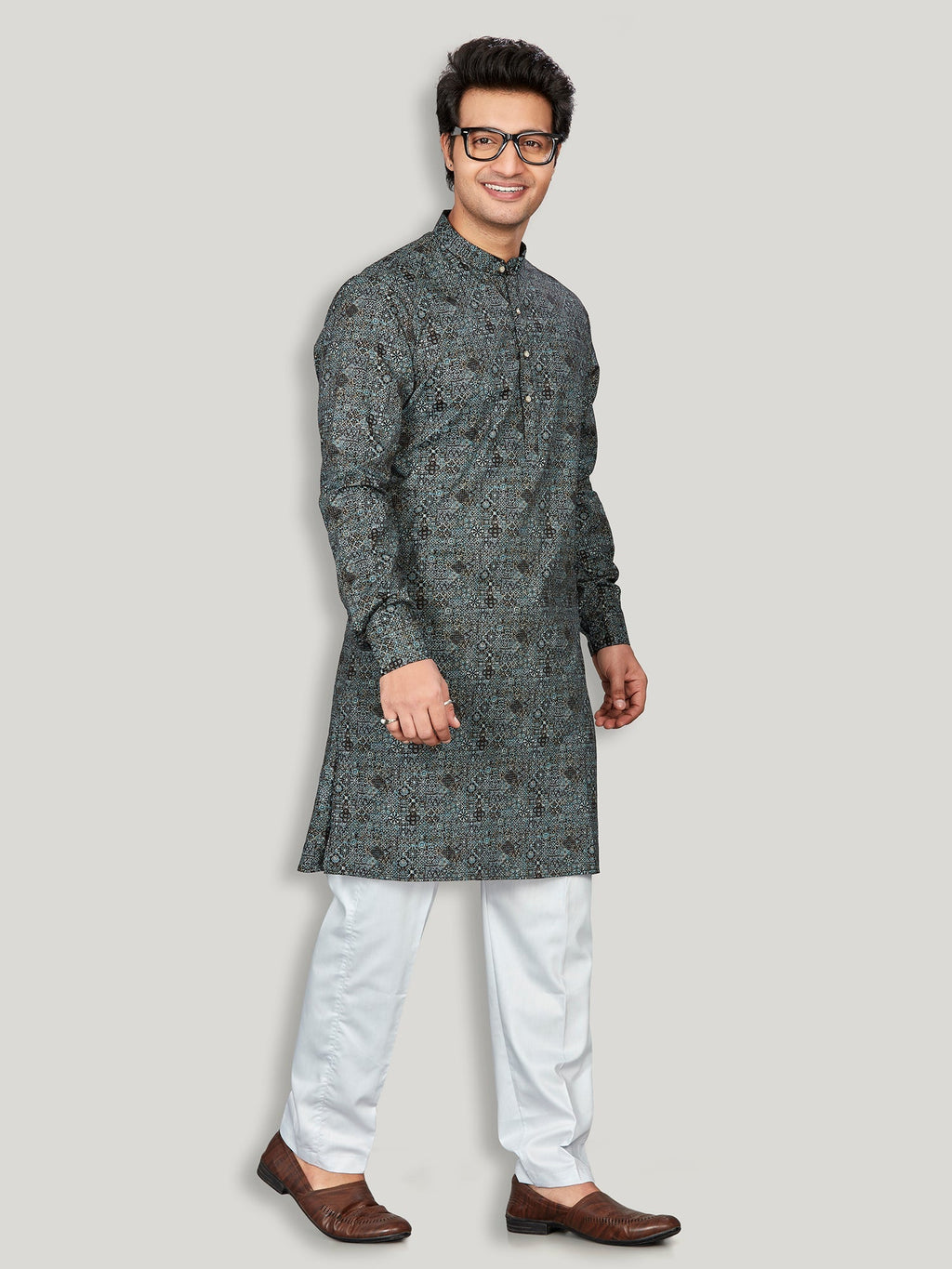 Cotton Kurta for Men - Grey | KPAVCUPBK3