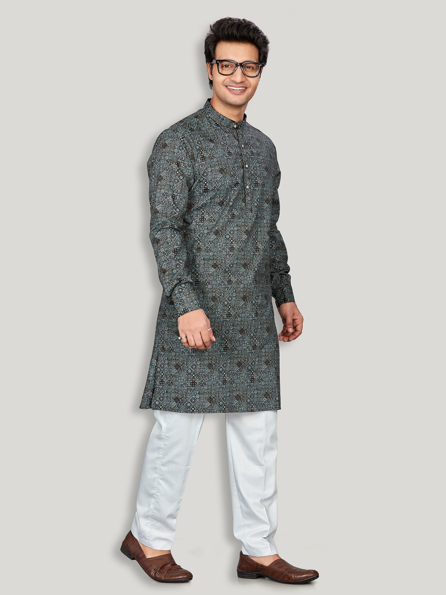 Cotton Kurta for Men - Grey | KPAVCUPBK3