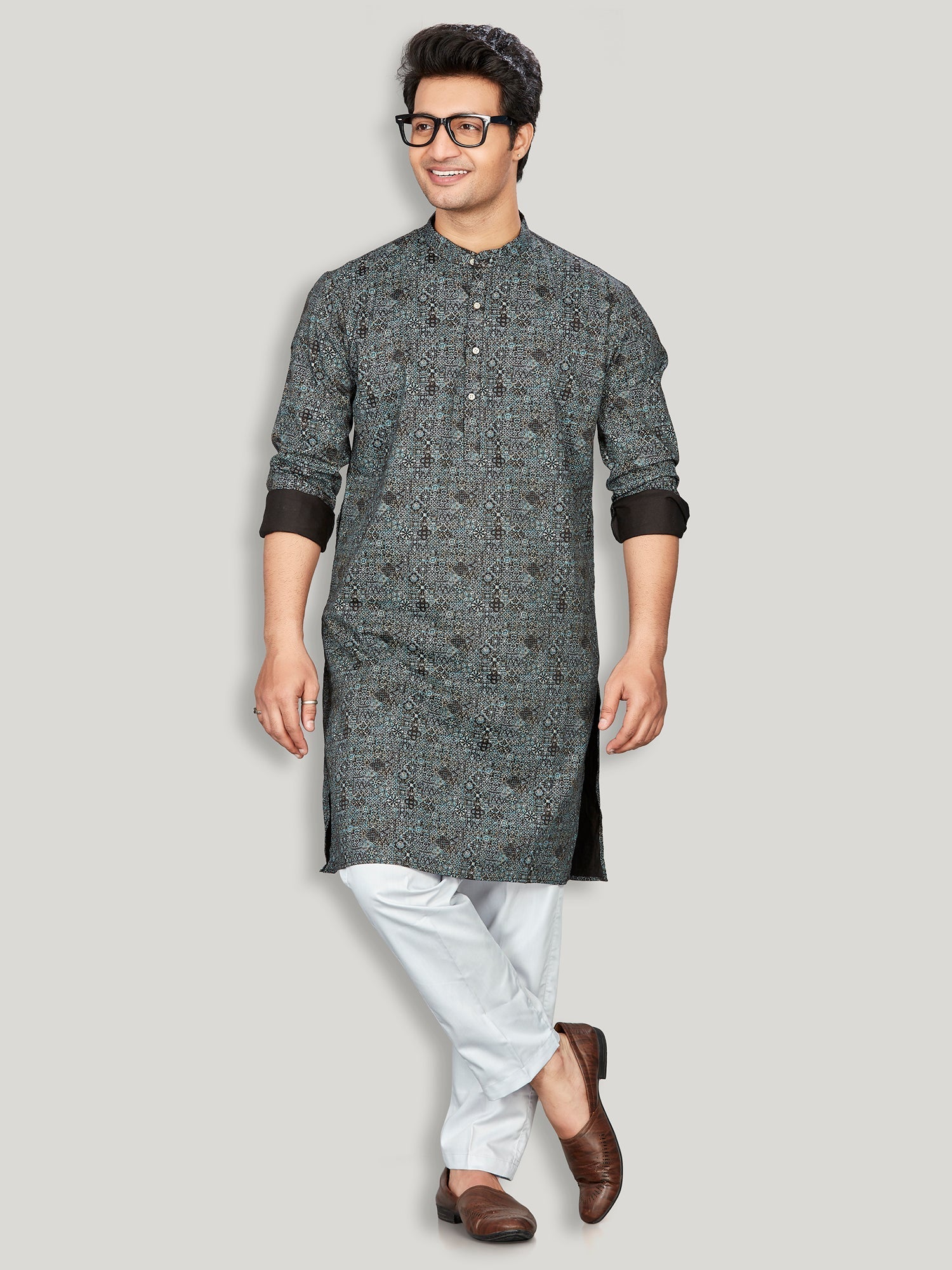 Cotton Kurta for Men - Grey | KPAVCUPBK3