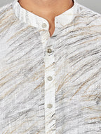 Linen Kurta for Men - White | KPMKBPGOL3