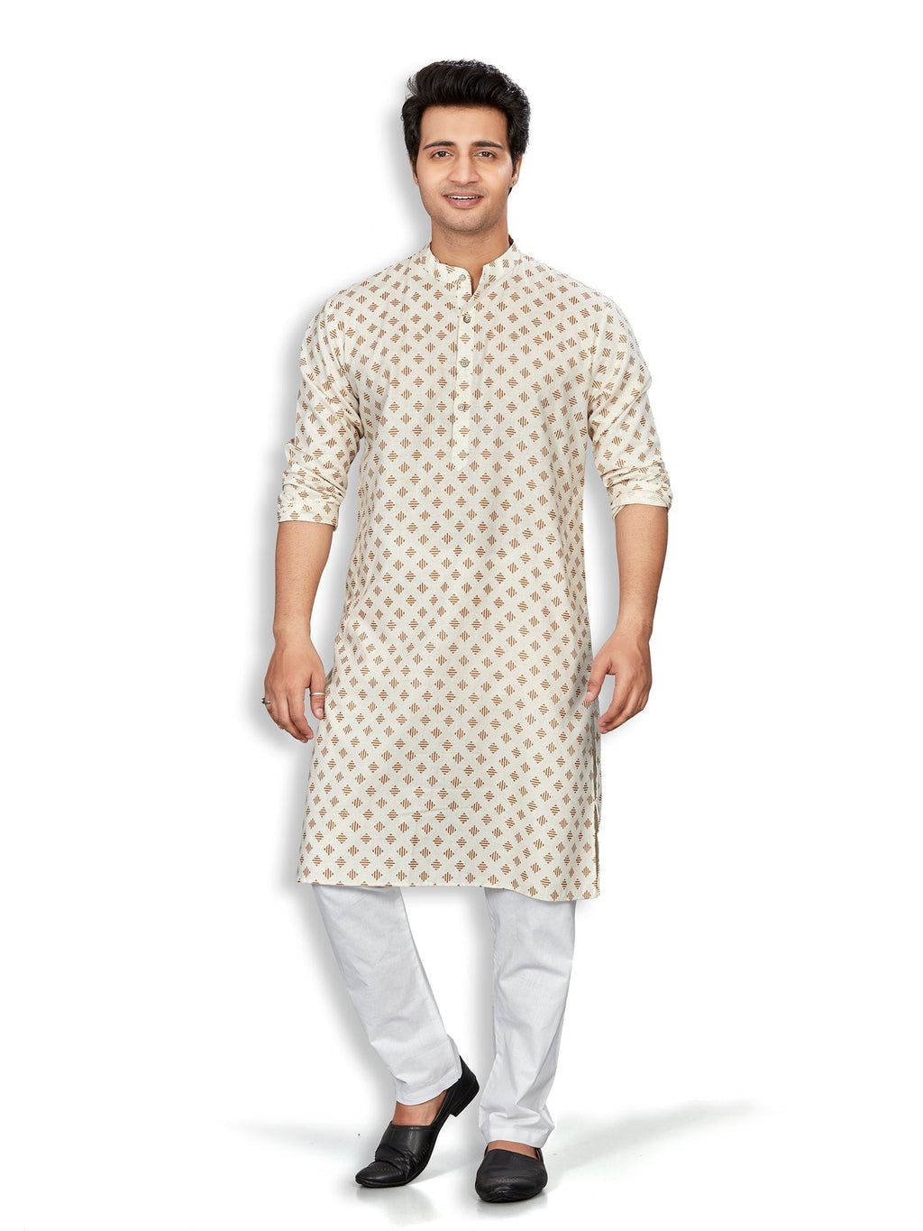 Linen Kurta for Men - Beige | KPMKTPGOSQ