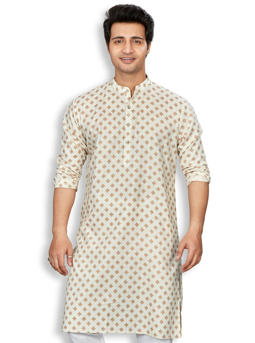 Linen Kurta for Men - Beige | KPMKTPGOSQ