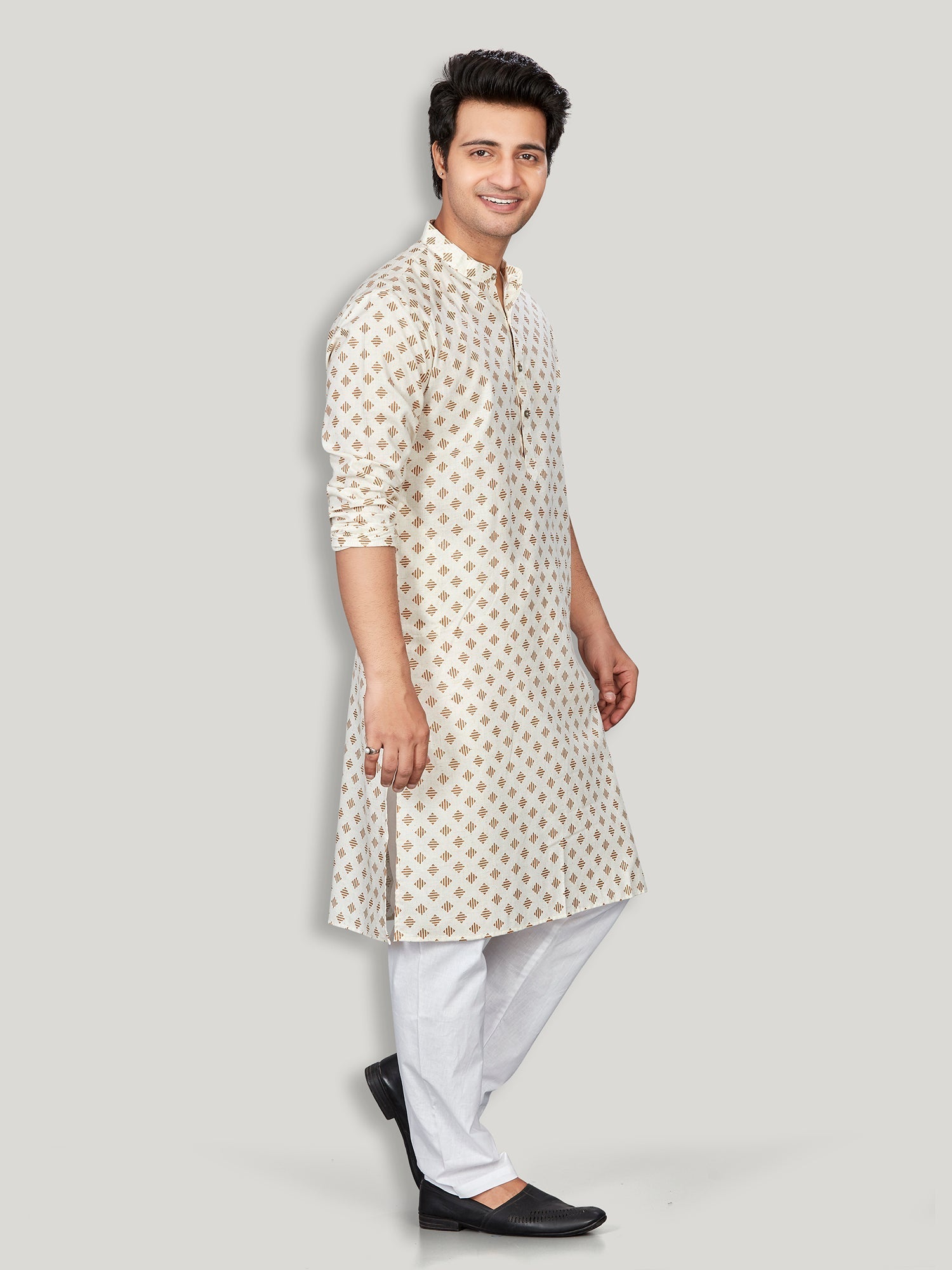 Linen Kurta for Men - Beige | KPMKTPGOSQ