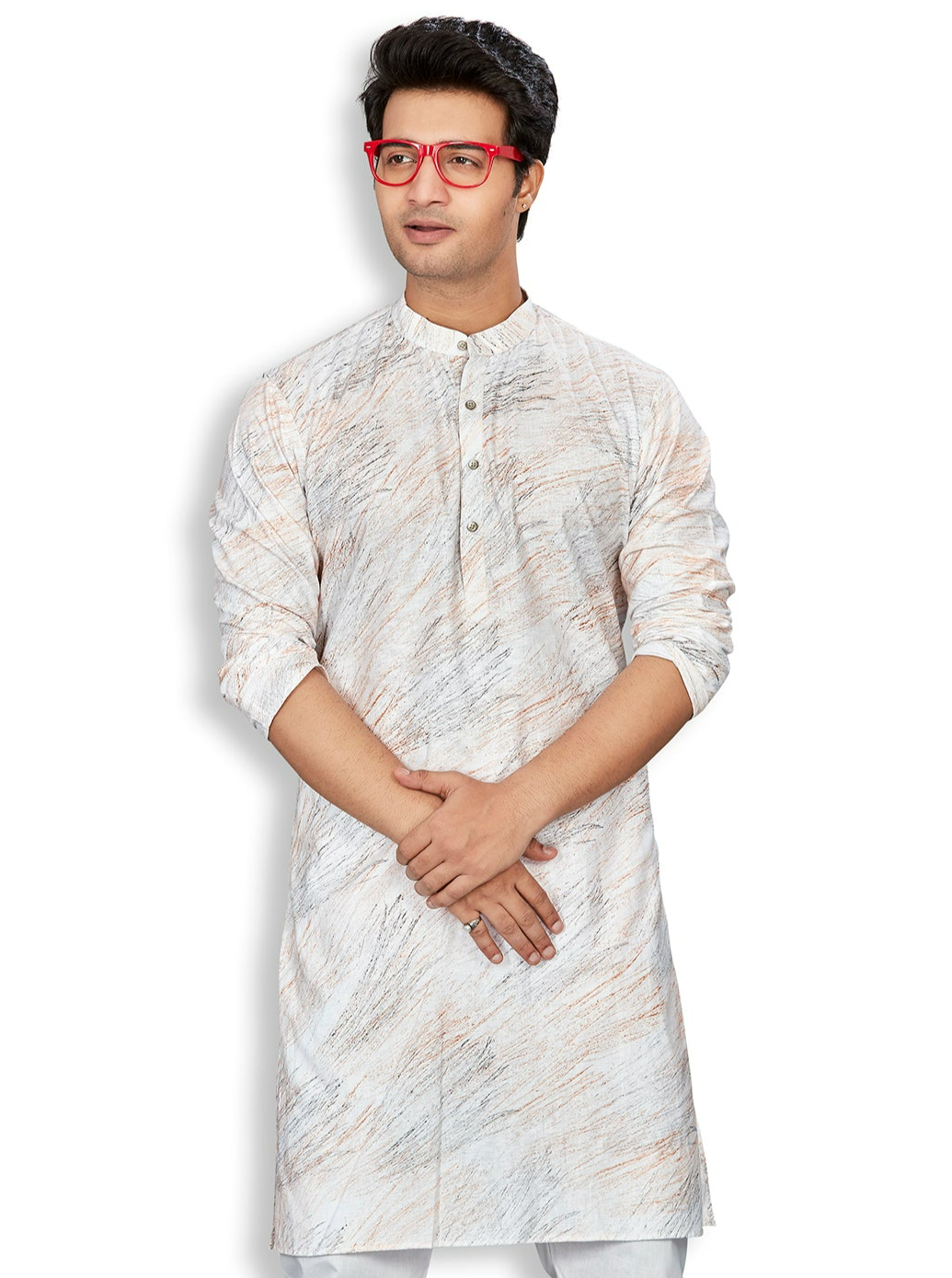 Linen Kurta for Men - White | KPMKBPOR38